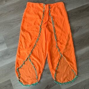 Bright Orange Beach Cover-Up Pants